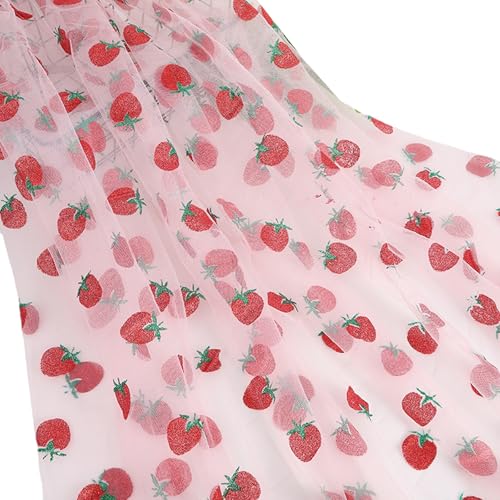 Netzstoff mit zartem Erdbeermuster, tragbar, für Bühnenkostüme und Bastelarbeiten, Nylon-Netzstoff Netzstoff mit zartem Erdbeermuster, tragbar, für Bühnenkostüme und Bastelarbeiten, Nylon-Netzstoff von Dawutocap