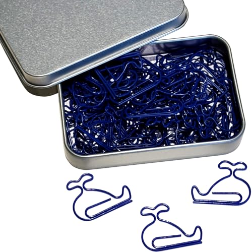 Daxtril Niedliche Büroklammern, Walform, Tier-Lesezeichen-Clips, 60 Stück, Dunkelblau Daxtril Niedliche Büroklammern, Walform, Tier-Lesezeichen-Clips, 60 Stück, Dunkelblau von Daxtril