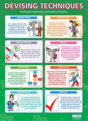 Daydream Education Devising Theatre Techniques Drama-Poster, Glanzpapier, 850 mm x 594 mm (A1), Theaterposter für das Klassenzimmer, Lernposter (evtl. nicht in deutscher Sprache) von Daydream Education