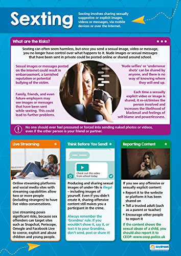 Daydream Education Lernposter „Sexting“, Poster zur Onlinesicherheit, Glanzpapier, 850 x 594 mm (A1), Lehrtafel zur Internetsicherheit für das Klassenzimmer (evtl. nicht in deutscher Sprache) von Daydream Education