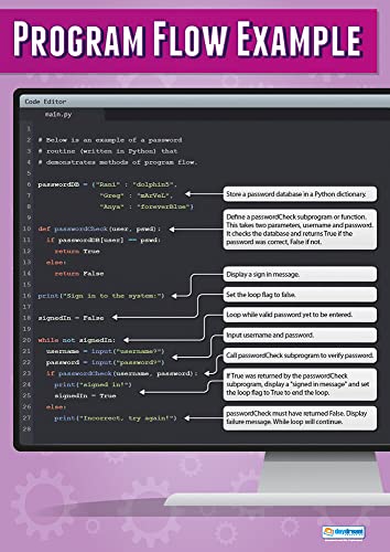Daydream Education Übungsbeispiel, Computer Science Poster, laminiertes Glanzpapier, 850 mm x 594 mm (A1) von Daydream Education
