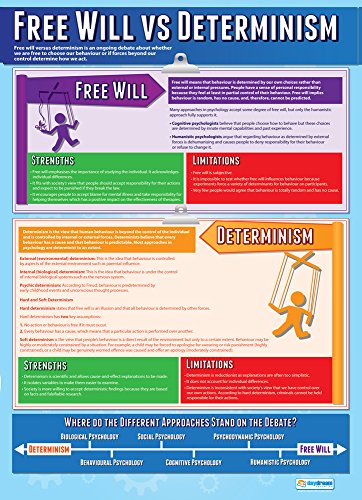 Daydream Education „Free Will Vs Determinism“, Psychologieposter für das Klassenzimmer, laminiertes Hochglanzpapier, 850 x 594 mm (A1) (Englische Version) von daydream