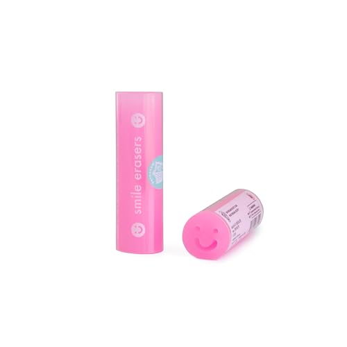 Daydream Society Smile Radiergummi, Set mit 1 Radiergummi, 6 Farboptionen, hergestellt für kleine Hände, perfekt für den Schulanfang, kleine Geschenke, Partygeschenke und mehr (Rosa) von Daydream Society