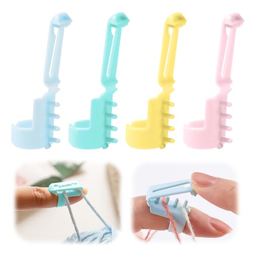 Dayinkes 4PCS Häkelringe Finger, Kunststoffe Strickring Finger, Wollgarn Strickzubehör, Getrennte Garne Werkzeuge Für Häkeln Stricken, Yarn Guide Ring Crocheting Knitting Tool Dayinkes 4PCS Häkelringe Finger, Kunststoffe Strickring Finger, Wollgarn Strickzubehör, Getrennte Garne Werkzeuge Für Häkeln Stricken, Yarn Guide Ring Crocheting Knitting Tool von Dayinkes