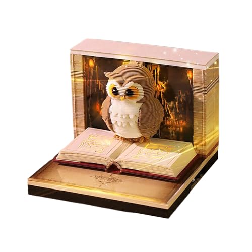 3D Eulen Kalender 2026, 8,5x8.5x6,8 Cm 3d Abreißkalender 2026, 3 D Kalender Notizblock, Geschenk Weihnachten, Für Weihnachten Einweihung Thanksgiving Büro Schreibtisch Deko von Dayysiuy