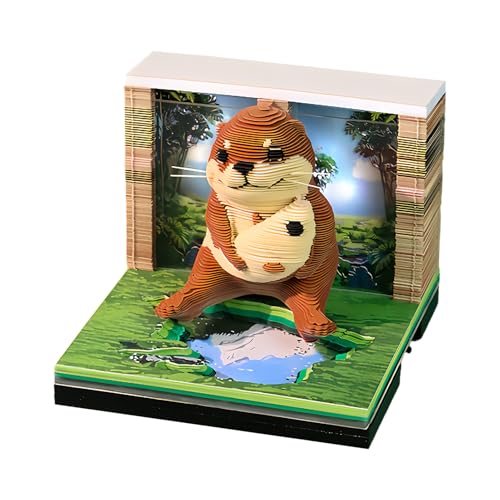 3D Kalender 2026, 8,5x8.5x6,8 Cm 3d Abreißkalender 2026 Otterförmig, 3 D Kalender Notizblock, Geschenk Weihnachten, Für Weihnachten Einweihung Thanksgiving Büro Schreibtisch Deko von Dayysiuy