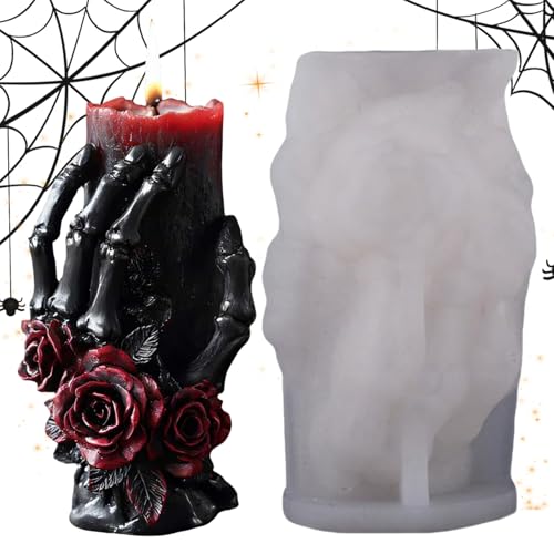 Dayysiuy 3D Schädel Silikon Kerzenform,3D Schädel Wachskerzen Gießform | Halloween Deko Partyzubehör Für Erwachsene Frauen Männer Kinder Familie Freunde Teens von Dayysiuy