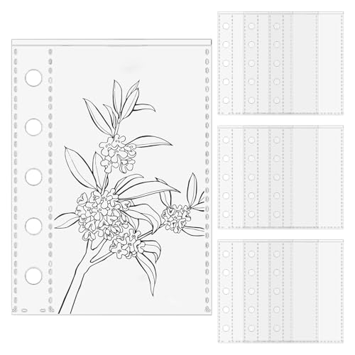 Dayysiuy Blatthüllen | 10 Stück M5 5-Ring Ordner Taschen - Aufkleber Taschen für Künstler Zeichner Studenten Lehrer Büropersonal Schulprojektmanager Reisende Fotos Quittungen von Dayysiuy