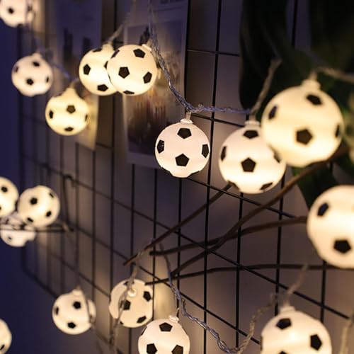 Dayysiuy Fußball-Lichterkette | Ca. Fußball Schnurlampe für Schlafzimmer - LED Deko Für Party Camping Weihnachten Schlafzimmer Hochzeit Terrasse Zimmer Dayysiuy Fußball-Lichterkette | Ca. Fußball Schnurlampe für Schlafzimmer - LED Deko Für Party Camping Weihnachten Schlafzimmer Hochzeit Terrasse Zimmer von Dayysiuy