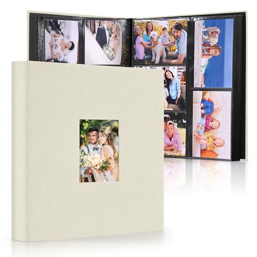 DazSpirit Fotoalben 4x6 600 Taschen Fotos, Leineneinband, vertikales Fotoalbum, große Kapazität, Einstecktaschen, ideal für Hochzeitsalben, Familienfotobücher, Reiseerinnerungen und von DazSpirit