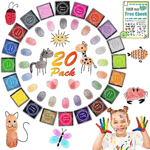 DazSpirit Stempelkissen Set, 20 Farben Stempel Fingerfarben Kinder Ungiftig Abwaschbar, Fingerabdruck Stempelkissen Bunt für DIY Leinwand, Hochzeit, Papier Handwerk, Geburtstag Geschenk DazSpirit Stempelkissen Set, 20 Farben Stempel Fingerfarben Kinder Ungiftig Abwaschbar, Fingerabdruck Stempelkissen Bunt für DIY Leinwand, Hochzeit, Papier Handwerk, Geburtstag Geschenk von DazSpirit
