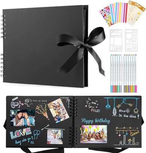 Fotoalbum Zum Selbstgestalten, 80 Schwarze Seiten Scrapbook Fotoalben, Diy Fotoalbum Selbst Gestalten, Groß Zum Einkleben, Für Baby Und Valentinstag Geburtstagsgeschenk Fotoalbum Zum Selbstgestalten, 80 Schwarze Seiten Scrapbook Fotoalben, Diy Fotoalbum Selbst Gestalten, Groß Zum Einkleben, Für Baby Und Valentinstag Geburtstagsgeschenk von DazSpirit
