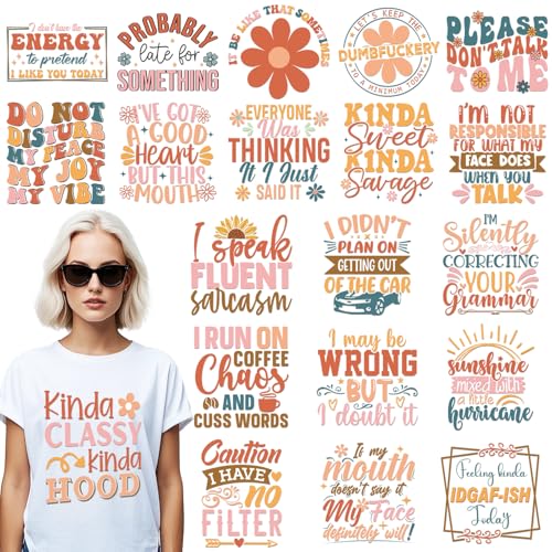 Dazoratix Lustige sarkastische Bügelbilder – 20 Blatt Boho-Sarkasmus, bereit zum Drücken, schwarzer Humor, Wärmeübertragung, Kleidung, Flicken, Applikationen, T-Shirts, Frauen, DIY, Basteln, Kleidung Dazoratix Lustige sarkastische Bügelbilder – 20 Blatt Boho-Sarkasmus, bereit zum Drücken, schwarzer Humor, Wärmeübertragung, Kleidung, Flicken, Applikationen, T-Shirts, Frauen, DIY, Basteln, Kleidung von Dazoratix