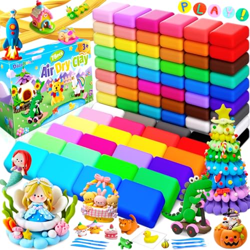 DazzBoom 78 Beutel Knete, 36 Farben Modelliermasse Lufttrocknend mit 6 Werkzeugen,Geschenk für Jungen und Mädchen DazzBoom 78 Beutel Knete, 36 Farben Modelliermasse Lufttrocknend mit 6 Werkzeugen,Geschenk für Jungen und Mädchen von DazzBoom