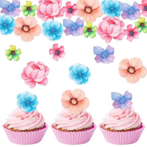 DazzJoy Essbare Blumen für Torte, 36 Stück Cupcake Topper, Blüten Tortendeko, Esspapier für Hochzeit, Geburtstag, Muffin Deko DazzJoy Essbare Blumen für Torte, 36 Stück Cupcake Topper, Blüten Tortendeko, Esspapier für Hochzeit, Geburtstag, Muffin Deko von Dazzjoy