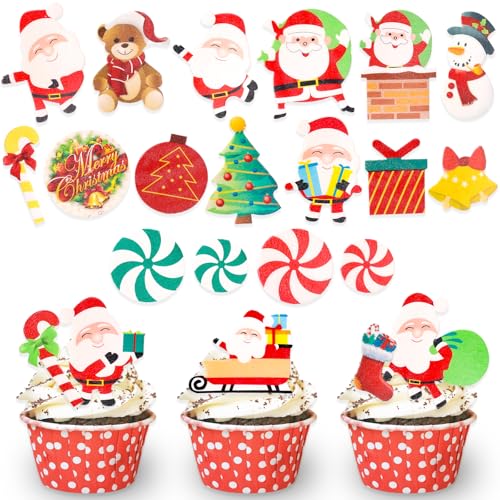 DazzJoy 60 Stück Tortendeko Weihnachten Essbar,Esspapier Tortendeko Weihnachten,Esspapier Weihnachten Deko,Weihnachten Muffin Deko Essbar,Essbare Cupcake Topper,Torten Deko Essbar,Kuchen Deko Essbar DazzJoy 60 Stück Tortendeko Weihnachten Essbar,Esspapier Tortendeko Weihnachten,Esspapier Weihnachten Deko,Weihnachten Muffin Deko Essbar,Essbare Cupcake Topper,Torten Deko Essbar,Kuchen Deko Essbar von Dazzjoy