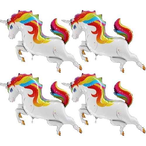DazzJoy 4 Stück Einhorn Luftballons Geburtstag, XXL Luftballon Einhorn, Folienballon Einhorn Deko Kindergeburtstag, Einhorn Helium Ballon Tiere für Mädchen Junge Geburtstag Deko, Unicorn Birthday Deco DazzJoy 4 Stück Einhorn Luftballons Geburtstag, XXL Luftballon Einhorn, Folienballon Einhorn Deko Kindergeburtstag, Einhorn Helium Ballon Tiere für Mädchen Junge Geburtstag Deko, Unicorn Birthday Deco von Dazzjoy