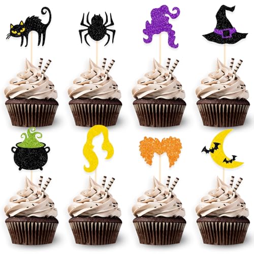 DazzJoy Tortendeko Hexe Geburtstag,24 Stück Halloween Deko Torte,Glitzer Halloween Tortendeko Katze,Hexe Muffins Deko,Halloween Party Deko Fledermaus,Spinne Halloween Cupcake Toppers Geburtstag Party DazzJoy Tortendeko Hexe Geburtstag,24 Stück Halloween Deko Torte,Glitzer Halloween Tortendeko Katze,Hexe Muffins Deko,Halloween Party Deko Fledermaus,Spinne Halloween Cupcake Toppers Geburtstag Party von Dazzjoy
