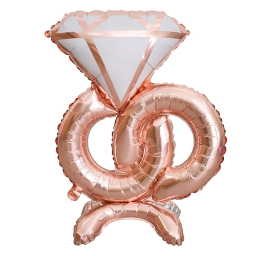 DazzJoy JGA Deko Frauen Hochzeitsballons, Junggesellenabschied Luftballons Hochzeitsdeko, XXL Luftballon Hochzeit Deko Stehend, Bride to Be Deko Rosegold Helium Ballons Hochzeit, Folienballon Hochzeit von Dazzjoy