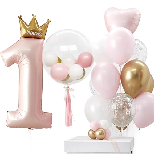 DazzJoy Geburtstagsdeko 1 Jahr Mädchen, Rosa Luftballon Deko 1. Geburtstag Mädchen Junge, Herz Folienballon 1 Jahr Geburtstag Mädchen, Erster Geburtstag Mädchen, Helium Ballon 1 Geburtstag Mädchen DazzJoy Geburtstagsdeko 1 Jahr Mädchen, Rosa Luftballon Deko 1. Geburtstag Mädchen Junge, Herz Folienballon 1 Jahr Geburtstag Mädchen, Erster Geburtstag Mädchen, Helium Ballon 1 Geburtstag Mädchen von Dazzjoy