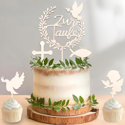 DazzJoy Cake Topper Taufe,Holz Tortendeko Taufe,Tortendeko Taufe Mädchen Junge,Tortenaufleger Taufe Holz,Taufe Deko Torte,Personalisiert Taufe Tortendeko DazzJoy Cake Topper Taufe,Holz Tortendeko Taufe,Tortendeko Taufe Mädchen Junge,Tortenaufleger Taufe Holz,Taufe Deko Torte,Personalisiert Taufe Tortendeko von Dazzjoy