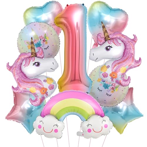 DazzJoy Geburtstagsdeko 1 Jahr Mädchen, Einhorn Luftballon Deko 1. Geburtstag Mädchen, Luftballons Geburtstag 1 Jahr Mädchen, Erster Ballon 1 Geburtstag Mädchen, Folienballon 1 Geburtstag Deko Mädchen DazzJoy Geburtstagsdeko 1 Jahr Mädchen, Einhorn Luftballon Deko 1. Geburtstag Mädchen, Luftballons Geburtstag 1 Jahr Mädchen, Erster Ballon 1 Geburtstag Mädchen, Folienballon 1 Geburtstag Deko Mädchen von Dazzjoy