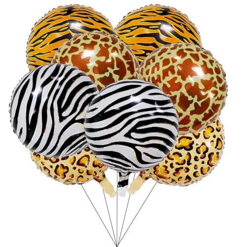 DazzJoy Dschungel Safari Deko Luftballons Geburtstag, 12 Stück 18 Zoll Dschungel Folienballon, Tierdruck Ballons mit Leopardenmuster Zebradruck Hirschmuster Tigerstreifen für Kindergeburtstag Deko DazzJoy Dschungel Safari Deko Luftballons Geburtstag, 12 Stück 18 Zoll Dschungel Folienballon, Tierdruck Ballons mit Leopardenmuster Zebradruck Hirschmuster Tigerstreifen für Kindergeburtstag Deko von Dazzjoy