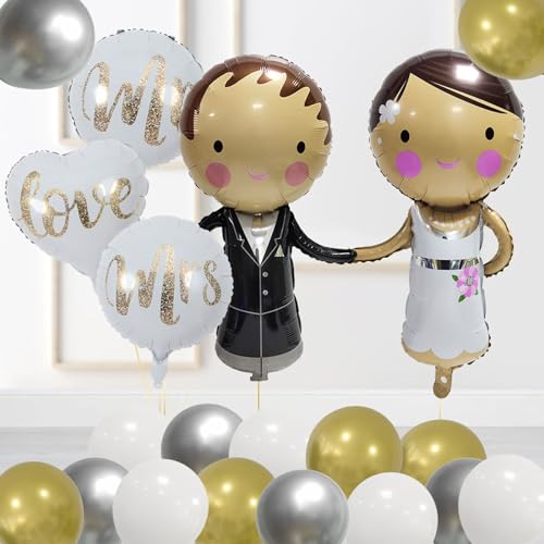 DazzJoy Brautpaar Luftballons Hochzeit Deko,20 Stück Just Married Deko Mr und Mrs Folienballon,Deko Hochzeit Luftballon,Helium Ballons Hochzeit für Standesamt Deko,Valentinstag,Hochzeitstag Dekoration DazzJoy Brautpaar Luftballons Hochzeit Deko,20 Stück Just Married Deko Mr und Mrs Folienballon,Deko Hochzeit Luftballon,Helium Ballons Hochzeit für Standesamt Deko,Valentinstag,Hochzeitstag Dekoration von Dazzjoy