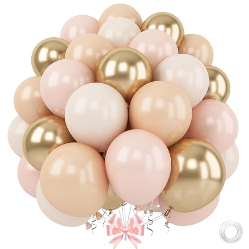 DazzJoy Luftballons Beige Aprikose Gold,30 Stück 12 Zoll Apricot Ballons Beige Luftballons Hochzeit,Latex Sand Weiß Creme Luftballon,Nude Ballons für Boho Hochzeit,Geburtstag,Jahrestag,Babyparty Deko von Dazzjoy