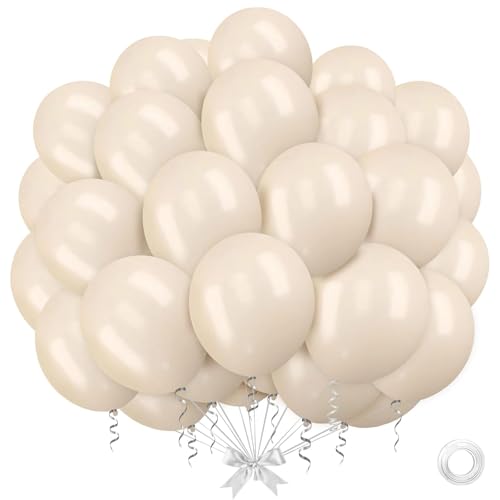 30 Stk Luftballons Beige, 12 Zoll Beige Luftballons Hochzeit Deko, Beige Ballons Geburtstag, Ballon Hochzeit, Latex Luftballon Beige für Hochzeite,Geburtstag,Babyparty Deko,Jahrestag Party Dekoration von Dazzjoy