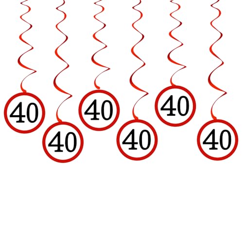 40 Geburtstag Deko Girlande,6 Stk Verkehrsschild 40. Geburtstag Deko Hängende Wirbel Set,Deko 40 Geburtstags Mann Frau, Spiralen Girlanden für 40er Geburtstage Deko,Hochzeit,Jubiläum Party Dekoration 40 Geburtstag Deko Girlande,6 Stk Verkehrsschild 40. Geburtstag Deko Hängende Wirbel Set,Deko 40 Geburtstags Mann Frau, Spiralen Girlanden für 40er Geburtstage Deko,Hochzeit,Jubiläum Party Dekoration von Dazzjoy