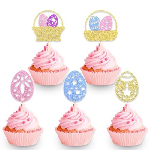 DazzJoy Glitzer Tortendeko Ostern,10 Stück Ostern Cupcake Topper Ostereier Deko,Ostern Muffin Deko Ostereier,Ostern Kuchendeko,Osterdeko Kuchen,Ostern Tortendeko Kinder,Ostern Party Deko Torte DazzJoy Glitzer Tortendeko Ostern,10 Stück Ostern Cupcake Topper Ostereier Deko,Ostern Muffin Deko Ostereier,Ostern Kuchendeko,Osterdeko Kuchen,Ostern Tortendeko Kinder,Ostern Party Deko Torte von Dazzjoy