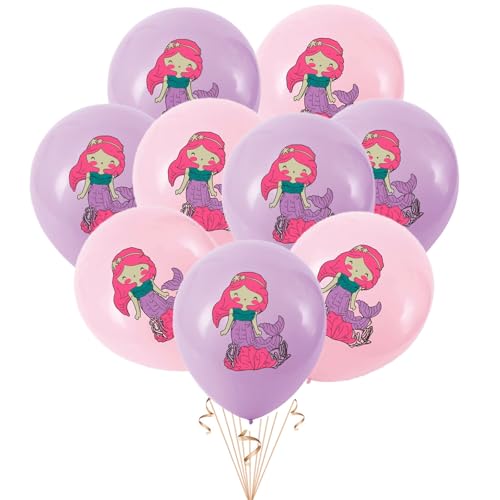 DazzJoy 20 Stück Merjungfrau Luftballon Tiere Ballons, Helium Luftballons Meerjungfrau Geburtstag Deko Mädchen, Meerjungfrauen Ballon Tiere für Unterwasserwelt Meerjungfrau Kindergeburtstag Deko von Dazzjoy