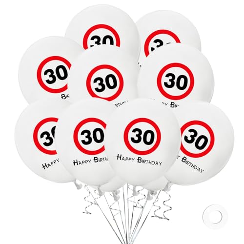 DazzJoy Luftballons 30. Geburtstag Deko,20 Stk Luftballon 30 Geburtstag Deko,30 Happy Birthday Ballon,Deko 30 Geburtstags Frau Mann,Verkehrsschild Luftballons Geburtstage für 30 Jubiläum Party Zubehör von Dazzjoy