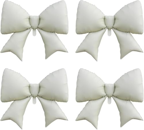 DazzJoy 4 Stück Cremeweiß Schleife Luftballons von Dazzjoy