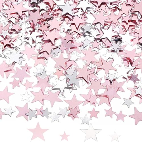 DazzJoy 4000 Stk Glitzer Streudeko Sterne Konfetti Weihnachten,2 Größen Sterne Deko Rosa Silber,Weihnachtskonfetti Deko Sterne, Glitzersterne Streudeko Silvester,Pailletten Stern Tischdeko Streusterne DazzJoy 4000 Stk Glitzer Streudeko Sterne Konfetti Weihnachten,2 Größen Sterne Deko Rosa Silber,Weihnachtskonfetti Deko Sterne, Glitzersterne Streudeko Silvester,Pailletten Stern Tischdeko Streusterne von Dazzjoy