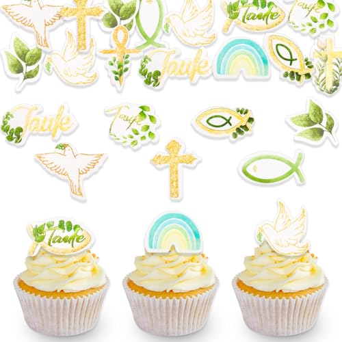 DazzJoy 48 Stück Essbare Tortendeko Taufe Deko Mädchen,Essbare Cake Topper Taufe,Esspapier Taufe Tortendeko,Essbare Deko Taufe,Taufe Muffin Deko Essbar,Kreu Cupcake Topper Taufe Kuchen Deko Essbar DazzJoy 48 Stück Essbare Tortendeko Taufe Deko Mädchen,Essbare Cake Topper Taufe,Esspapier Taufe Tortendeko,Essbare Deko Taufe,Taufe Muffin Deko Essbar,Kreu Cupcake Topper Taufe Kuchen Deko Essbar von Dazzjoy
