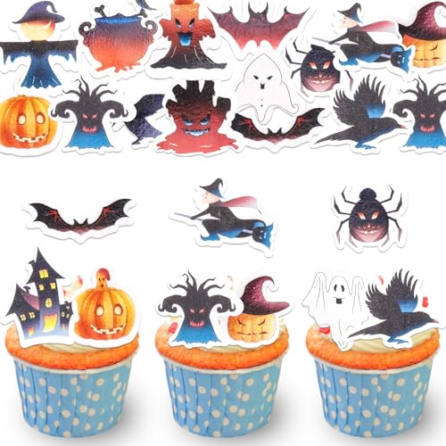 DazzJoy 48 Stück Halloween Tortendeko Essbar,Essbare Halloween Deko für Torte,Esspapier Tortendeko Halloween Ghost,Halloween Kuchen Deko Essbar,Spinne Halloween Muffin Deko Essbar,Krähe Deko Halloween DazzJoy 48 Stück Halloween Tortendeko Essbar,Essbare Halloween Deko für Torte,Esspapier Tortendeko Halloween Ghost,Halloween Kuchen Deko Essbar,Spinne Halloween Muffin Deko Essbar,Krähe Deko Halloween von Dazzjoy