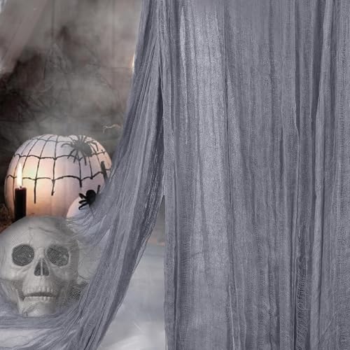 DazzJoy 5 x 2.15m Halloween Deko Gaze Stoff Grau, Halloween Gruseliges Tuch Grau, Horror Deko Gaze Tücher Grauer für Gothic Deko, Halloweener Deko Outdoor und Innen, Halloweens Tischdeko DazzJoy 5 x 2.15m Halloween Deko Gaze Stoff Grau, Halloween Gruseliges Tuch Grau, Horror Deko Gaze Tücher Grauer für Gothic Deko, Halloweener Deko Outdoor und Innen, Halloweens Tischdeko von Dazzjoy