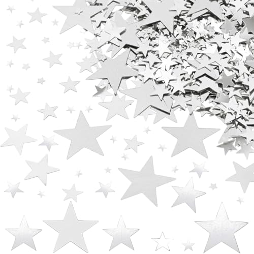 DazzJoy 6000 Stück Glitzer Streudeko Sterne Konfetti Weihnachten, 4 Größen Sterne Deko Silber, Weihnachtskonfetti Deko Sterne, Glitzersterne Streudeko Silvester, Pailletten Stern Tischdeko Streusterne DazzJoy 6000 Stück Glitzer Streudeko Sterne Konfetti Weihnachten, 4 Größen Sterne Deko Silber, Weihnachtskonfetti Deko Sterne, Glitzersterne Streudeko Silvester, Pailletten Stern Tischdeko Streusterne von Dazzjoy