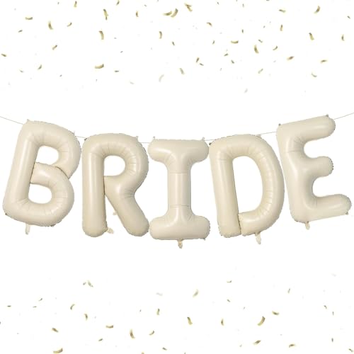 DazzJoy Bride to Be Deko Luftballon, 16 Zoll Cremeweiß Bride Buchstaben Ballons, Junggesellenabschied Frauen Ballon, JGA Deko Folienballon, Bride Luftballons für Bachelorette Party Deko, Hochzeit Deko DazzJoy Bride to Be Deko Luftballon, 16 Zoll Cremeweiß Bride Buchstaben Ballons, Junggesellenabschied Frauen Ballon, JGA Deko Folienballon, Bride Luftballons für Bachelorette Party Deko, Hochzeit Deko von Dazzjoy