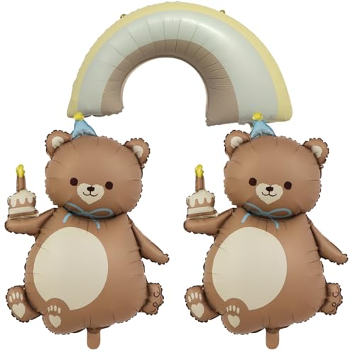 DazzJoy Bär Luftballons Deko Geburtstag, 3 Stk XXL Luftballon Bär Tiere Ballons, Bären Folienballon Geburtstag Tiere, Bär Baby Ballon für Kindergeburtstag Deko Junge Mädchen, Dschungel Geburtstag Deko DazzJoy Bär Luftballons Deko Geburtstag, 3 Stk XXL Luftballon Bär Tiere Ballons, Bären Folienballon Geburtstag Tiere, Bär Baby Ballon für Kindergeburtstag Deko Junge Mädchen, Dschungel Geburtstag Deko von Dazzjoy