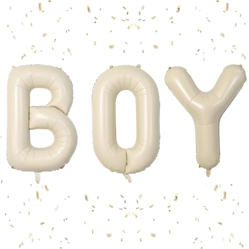 DazzJoy Boy Luftballon, 16 Zoll Boy Buchstaben Ballons, Its a Boy Ballon Cremeweiß, Babyparty Deko Junge Luftballons, Baby Boy Folienballon, Baby Shower Deko Boy Helium Ballons für Gender Reveal Deko DazzJoy Boy Luftballon, 16 Zoll Boy Buchstaben Ballons, Its a Boy Ballon Cremeweiß, Babyparty Deko Junge Luftballons, Baby Boy Folienballon, Baby Shower Deko Boy Helium Ballons für Gender Reveal Deko von Dazzjoy