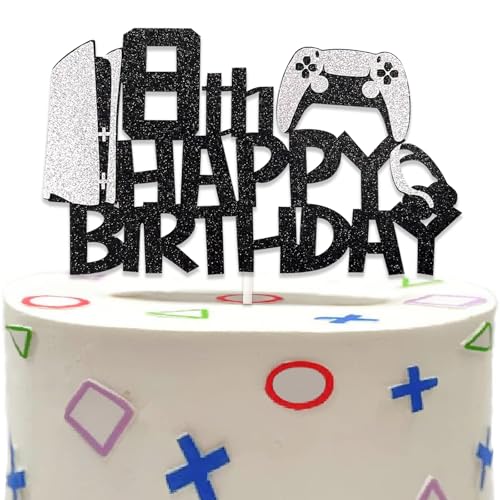 DazzJoy Glitter Gamer Tortendeko 8 Geburtstag Junge,Gamer Deko Geburtstag 8 Jahre Junge,Cake Topper Videospiel Torten Deko 8,Happy 8th Birthday Tortendeko Gaming,Kuchendeko Gaming DazzJoy Glitter Gamer Tortendeko 8 Geburtstag Junge,Gamer Deko Geburtstag 8 Jahre Junge,Cake Topper Videospiel Torten Deko 8,Happy 8th Birthday Tortendeko Gaming,Kuchendeko Gaming von Dazzjoy
