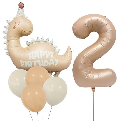 DazzJoy Dino Geburtstagsdeko 2 Jahre Junge, Luftballon 2. Geburtstag Junge Mädchen, Dino Geburtstage Deko 2 Jahre Jungen, Dinosaurier Folienballon Geburtstag 2 Jahr Jungen, Ballon 2 Geburtstags von Dazzjoy