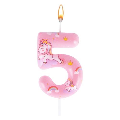 DazzJoy Einhorn Kerze 5 Geburtstag Mädchen, Unicorn Geburtstagskerzen Zahlen 5 Jahre, Einhorn Geburtstagskerze 5. Geburtstags, Unicorn Tortendeko Geburtstag Mädchen 5 Jahre, Zahlenkerze 5 Rosa DazzJoy Einhorn Kerze 5 Geburtstag Mädchen, Unicorn Geburtstagskerzen Zahlen 5 Jahre, Einhorn Geburtstagskerze 5. Geburtstags, Unicorn Tortendeko Geburtstag Mädchen 5 Jahre, Zahlenkerze 5 Rosa von Dazzjoy