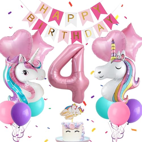 DazzJoy Einhorn Luftballon 4. Geburtstag Mädchen, Einhorn Luftballons 4 Jahre Mädchen, Einhorn Geburtstagsdeko 4 Jahre Mädchen, Einhorn Folienballon 4 Geburtstag Mädchen Deko, Einhorn Ballon 4 Jahre DazzJoy Einhorn Luftballon 4. Geburtstag Mädchen, Einhorn Luftballons 4 Jahre Mädchen, Einhorn Geburtstagsdeko 4 Jahre Mädchen, Einhorn Folienballon 4 Geburtstag Mädchen Deko, Einhorn Ballon 4 Jahre von Dazzjoy