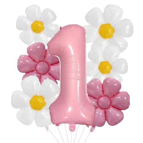 DazzJoy Geburtstagsdeko 1 Jahr Mädchen mit Gänseblümchen Folienballon DazzJoy Geburtstagsdeko 1 Jahr Mädchen mit Gänseblümchen Folienballon von Dazzjoy