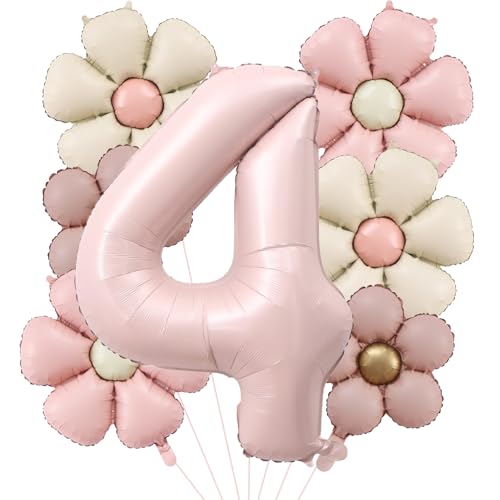 DazzJoy Geburtstagsdeko 4 Jahre Mädchen mit Gänseblümchen Folienballon, Luftballon 4. Geburtstag Mädchen, Luftballons Geburtstag 4 Jahre Mädchene, Helium Ballon 4 Rosa für Kindergeburtstag Deko DazzJoy Geburtstagsdeko 4 Jahre Mädchen mit Gänseblümchen Folienballon, Luftballon 4. Geburtstag Mädchen, Luftballons Geburtstag 4 Jahre Mädchene, Helium Ballon 4 Rosa für Kindergeburtstag Deko von Dazzjoy
