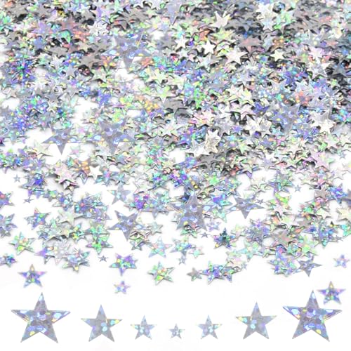 DazzJoy 6000 Stk Glitzer Streudeko Sterne Konfetti Weihnachten,4 Größen Sterne Deko Silber,Weihnachtskonfetti Deko Sterne, Glitzersterne Streudeko Silvester,Bunt Pailletten Stern Tischdeko Streusterne DazzJoy 6000 Stk Glitzer Streudeko Sterne Konfetti Weihnachten,4 Größen Sterne Deko Silber,Weihnachtskonfetti Deko Sterne, Glitzersterne Streudeko Silvester,Bunt Pailletten Stern Tischdeko Streusterne von Dazzjoy